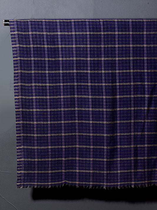 Purple Stylish Checks Patterned Pashmina Stole