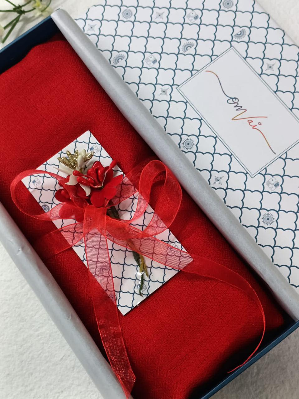 CRIMSON RED Solid Pashmina Stole