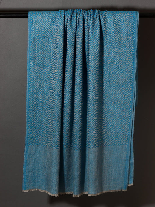 Blue Diamond Weave Super Soft Cashmere Muffler For Women/Man