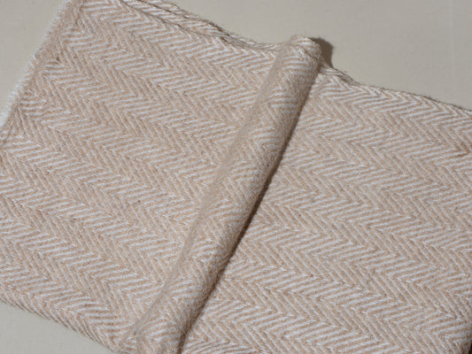 Natural Sand Chevron Weave Super Soft Woolen Muffler