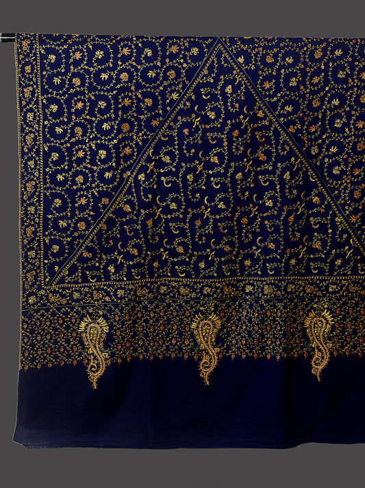 NEW JANAN : Royal Blue Timeless Embroidered Shawl for UNISEX (M/F)