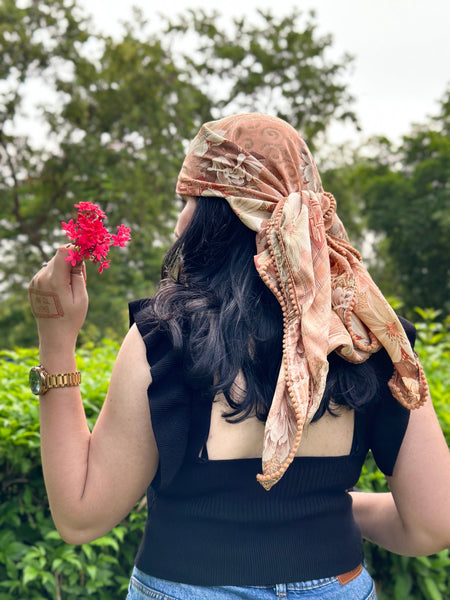 マメクロゴウチ Floral Embroidered Silk Scarf Mame kurogouchi MM21SS AC305 floral embroidered scarf