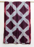 Tie and Dye Rhombus Box Pattern Super Soft Woolen Muffler - Purple Burgundy