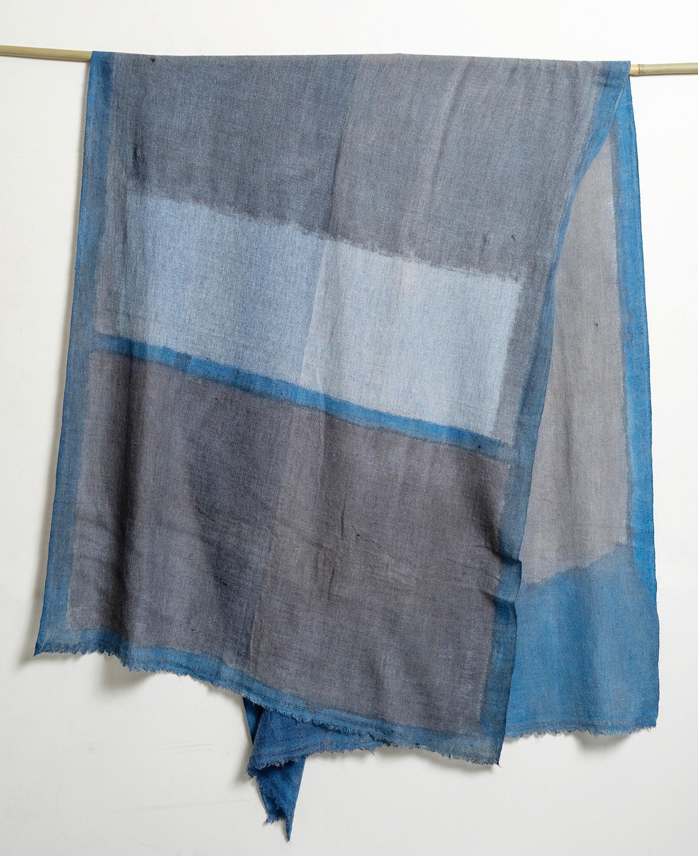 Tie and Dye Brush Paint Pattern Super Soft Woolen Muffler - Grey Sky