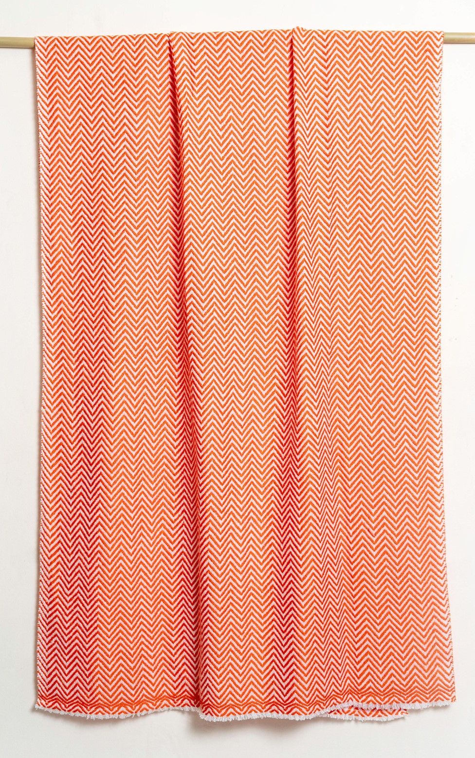 Zig Zag Patterned Super Soft Woolen Muffler - Orange