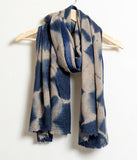 Tie and Dye Star Light Pattern Super Soft Woolen Muffler - Linen Navy