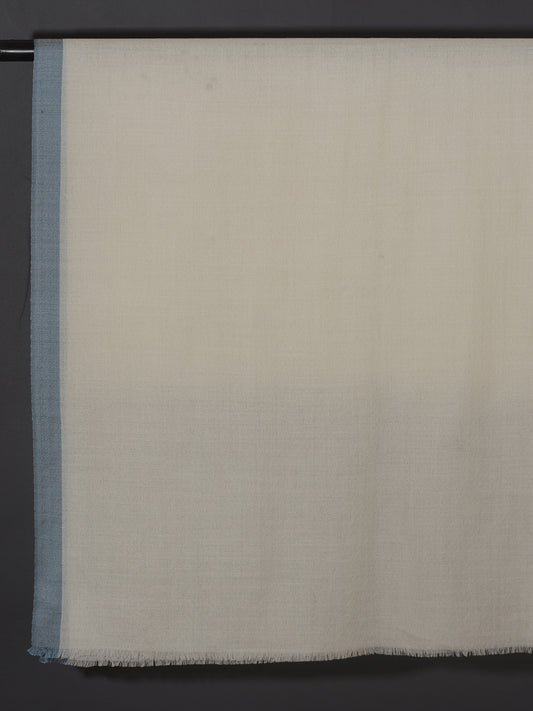 Silver Grey Striped Border Pashmina Stole