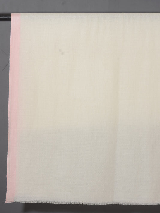 Powder Pink Striped Border Pashmina Stole