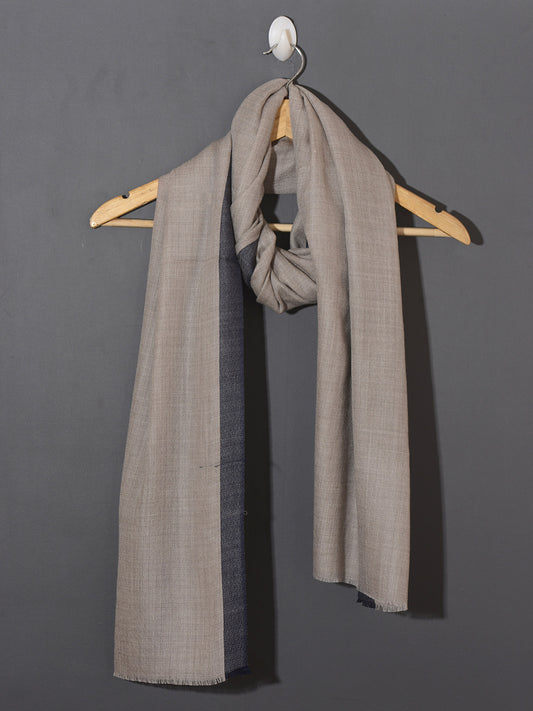 Navy Striped Border Pashmina Stole