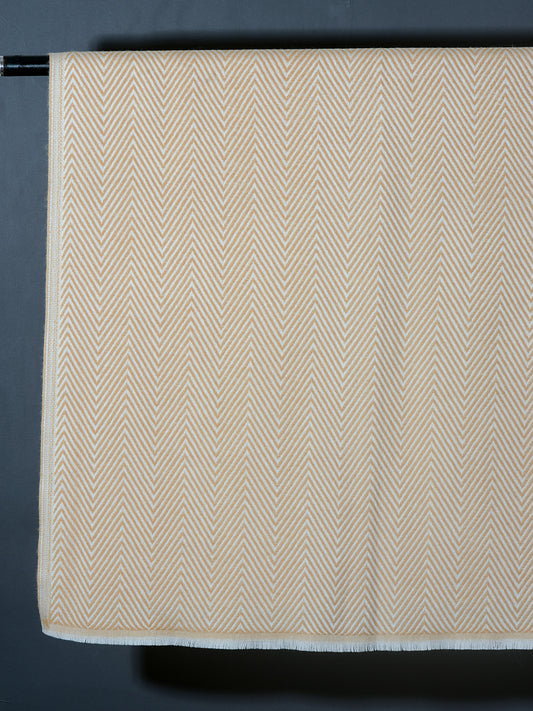 OMVAI Chevron Zig Zag Patterned Acrylic Stole- Premium Winter Wrap | Ochre