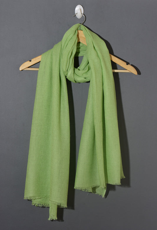 Fern Green Solid Viscose Linen Ladies Stole