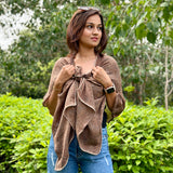 OMVAI Paisley Beauty Crepe Stole - Nude Browns