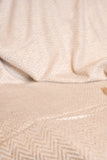 OMVAI Zig Zag Patterned Woven Throw Blanket / Comforter Exotic Ivory