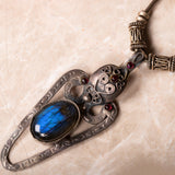 Naadira Silver Labradorite Necklace