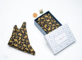 OMVAI Silk Pocket Square - Mini Paisley Black