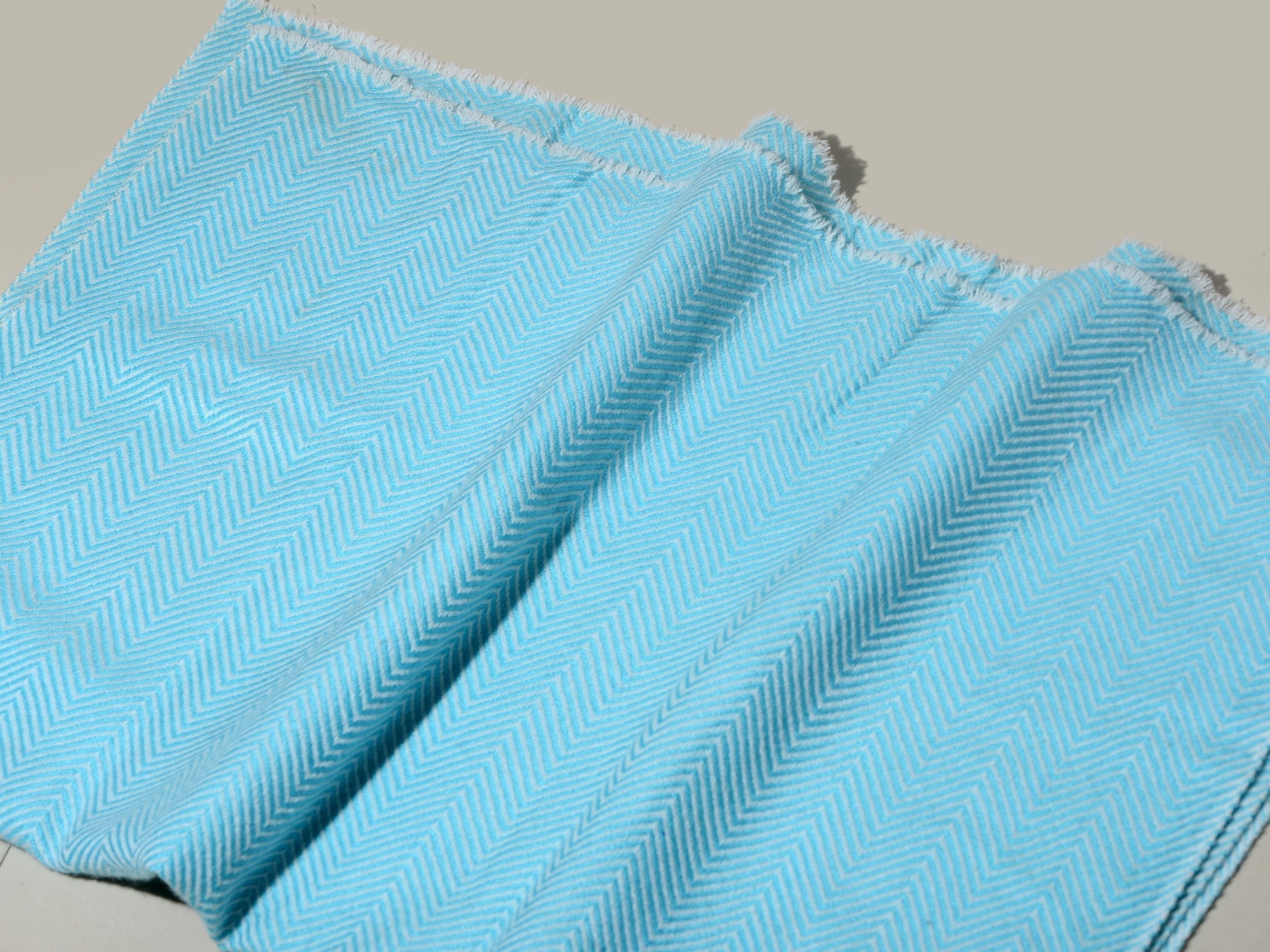 Zig Zag Patterned Super Soft Woolen Muffler -  Blue