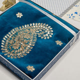 OMVAI Royal Cushion Cover Set in Gotta Patti (Dark Blue)