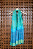 OMVAI Royal Jacquard with Intricate Kashmiri Border Modal Stole Turquoise Purple