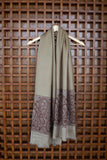 OMVAI Spring Bloom Border Summer Stole Modal Silk Caramel with Chocolate Border