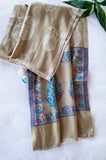 OMVAI Ornamental Buta Modal Stole Natural Sand