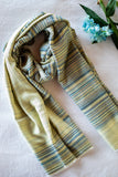 OMVAI Spring Summer Pastel Reversible Stripes Modal Silk Stole Buttercup Yellow