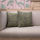 OMVAI Phool Bagh Cushion - Sepia Green