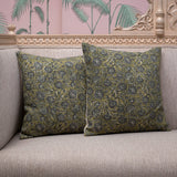 OMVAI Phool Bagh Cushion - Sepia Green