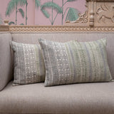 OMVAI Phool Bagh Cushion - Green -Grey