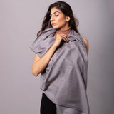 SEAL GRAY Solid Pashmina