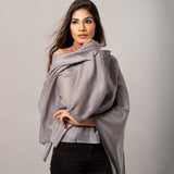 SEAL GRAY Solid Pashmina