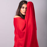 CRIMSON RED Solid Pashmina