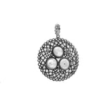 Stunning Silver Pendant with Pearls and white Topaz