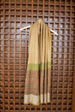 OMVAI Royal Jacquard with Intricate Kashmiri Border Modal Stole Caramel Gold