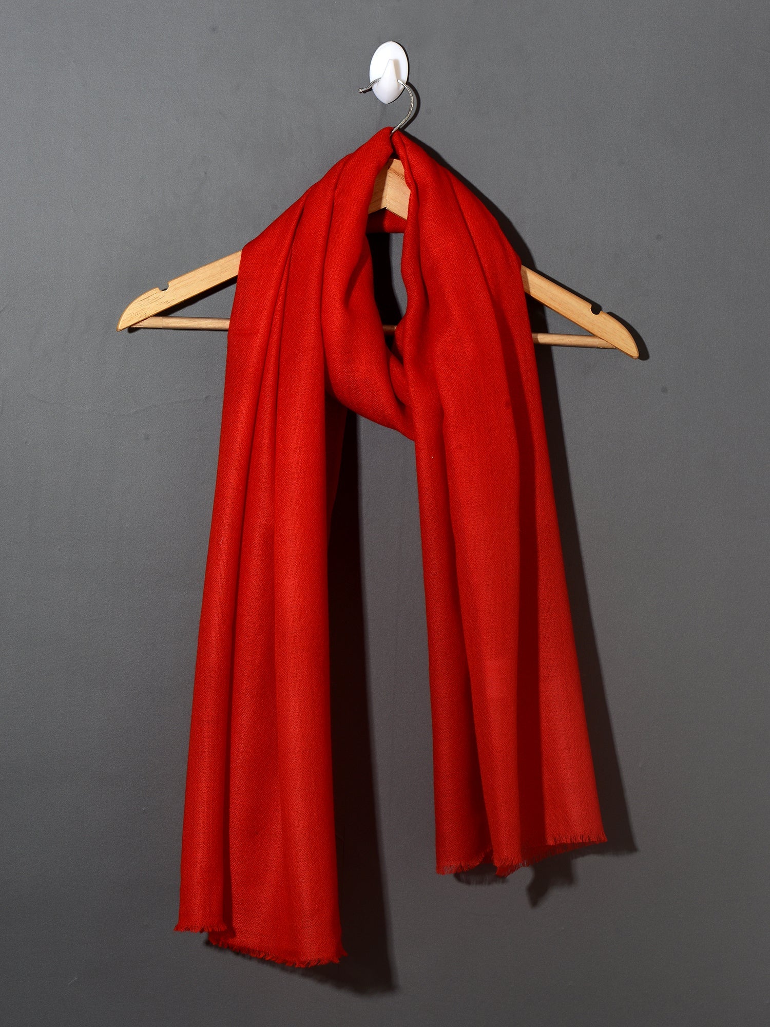 CARMINE RED Solid Pashmina – OMVAI