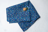 OMVAI Silk Pocket Square - Magic Squares in Royal Blue