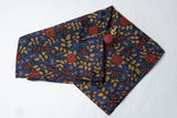 OMVAI Silk Pocket Square - Rose Bloom Blue