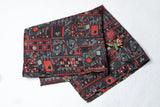 OMVAI Silk Pocket Square - The Abstract Geometry Charcoal