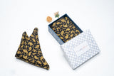 OMVAI Silk Pocket Square - Mini Paisley Black