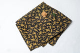 OMVAI Silk Pocket Square - Mini Paisley Black