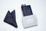 OMVAI Silk Pocket Square Polka Dots Charcoal