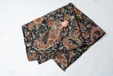 OMVAI Silk Pocket Square Bold Paisley Black