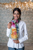 OMVAI Daisy Beauty Silk Scarf -  Multicolor