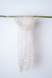 OMVAI Laced Glitterati Stole in Silk Organza - White Beauty