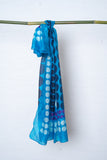 OMVAI Retro Polka Silk Scarf -  Blue