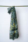 OMVAI Iris Silk Scarf -  Olive Green