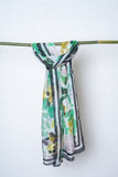 OMVAI Vintage Brush Flower Silk Stole - Multi color