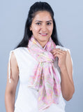 OMVAI Abstract Geometry Crepe Stole - Pastel Pinks