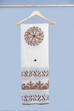 OMVAI Vishal Chakra Hastkala Dupatta with applique and Hand-work - Caramel Brown