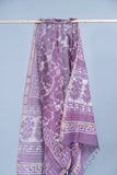 OMVAI Paisley Buta Hand Block Printed Chanderi Silk Dupatta - Purple Passion