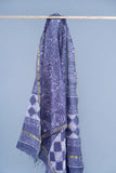 OMVAI Paisley Buta Hand Block Printed Chanderi Silk Dupatta - Blue